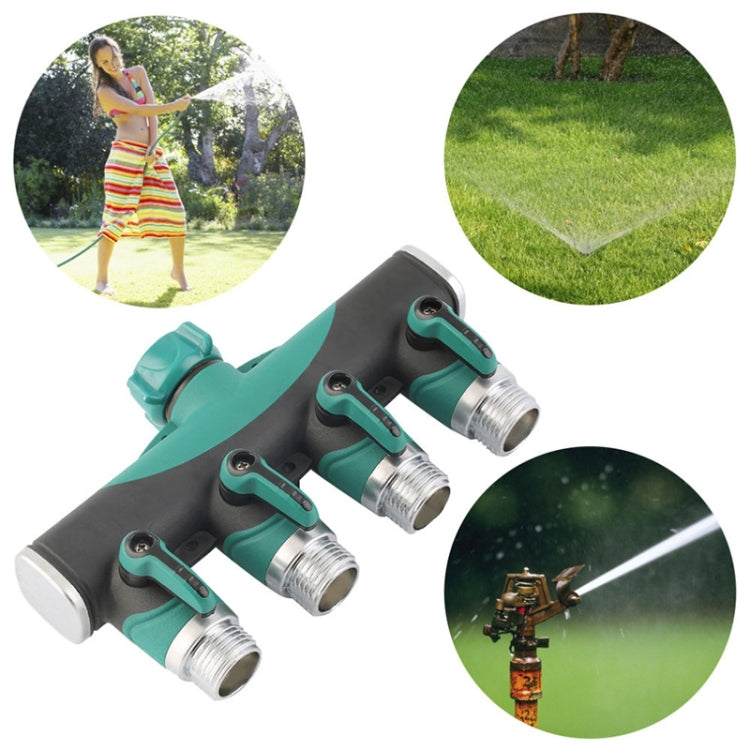 4-in-1 Multifunktions-Garten-Wasser-Sprinkler Rasenbewässerungsventil Wasserverteilungsregler Wasserrohr-Abzweigung, EU-Stecker, EU-Stecker