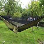 Tragbare Outdoor-Fallschirm-Hängematte mit Moskitonetzen, Armeegrün, Schwarz, Dunkelblau + Babyblau, Pinkblau, Grün, Blau
