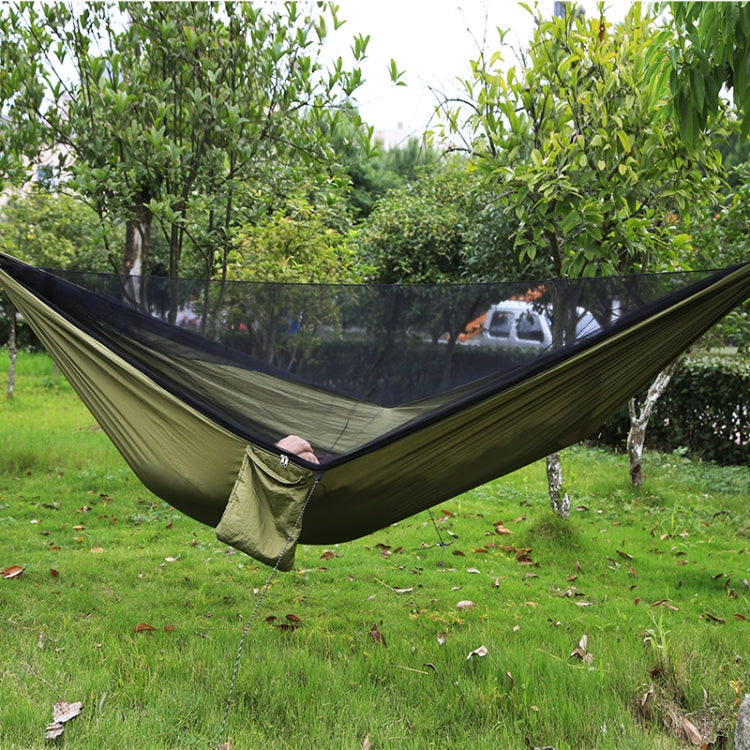 Tragbare Outdoor-Fallschirm-Hängematte mit Moskitonetzen, Armeegrün, Schwarz, Dunkelblau + Babyblau, Pinkblau, Grün, Blau