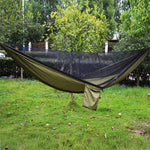 Tragbare Outdoor-Fallschirm-Hängematte mit Moskitonetzen, Armeegrün, Schwarz, Dunkelblau + Babyblau, Pinkblau, Grün, Blau