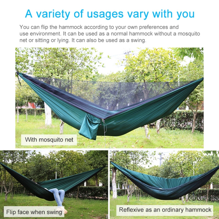 Tragbare Outdoor-Fallschirm-Hängematte mit Moskitonetzen, Armeegrün, Schwarz, Dunkelblau + Babyblau, Pinkblau, Grün, Blau