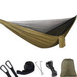 Tragbare Outdoor-Fallschirm-Hängematte mit Moskitonetzen, Armeegrün, Schwarz, Dunkelblau + Babyblau, Pinkblau, Grün, Blau