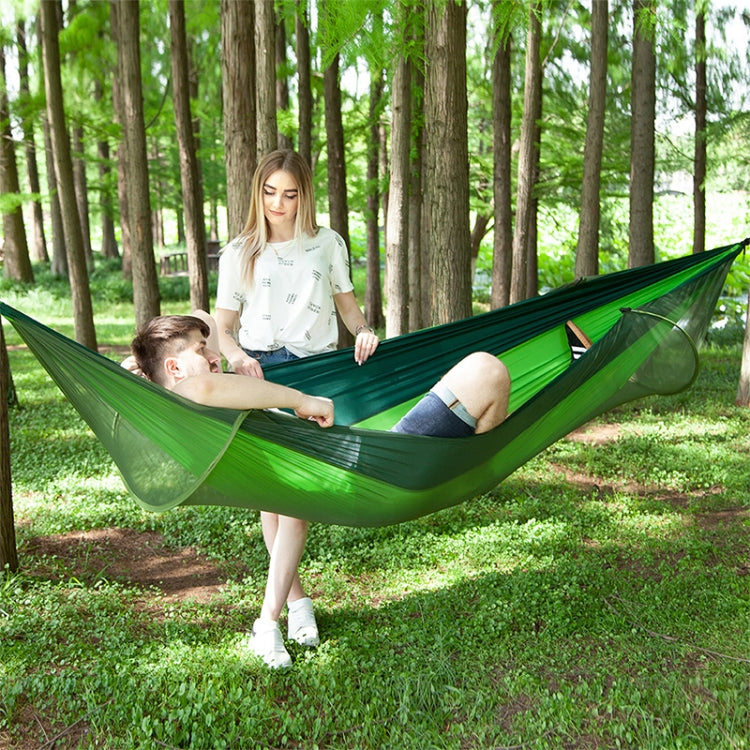 Tragbare vollautomatische Nylon-Fallschirm-Hängematte für Outdoor-Camping mit Moskitonetzen, Größe: 290 x 140 cm, 290x140cm Orange, 290x140cm Camouflage, 290x140cm Army Green, 290x140cm Black, 290x140cm Dark Blue, 290x140cm Dark Green, 290x140cm Pink Blue