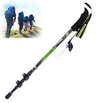 KODENOR Outdoor-Bergsteigen Tragbare Faltbare Karbonfaser-Geradehandgriff-Alpenstöcke Trekkingstöcke, Länge: 63-135CM, Länge: 63-135CM (Schwarz+Grün), Länge: 63-135CM (Schwarz Blau), Länge: 63-135CM (Schwarz Gelb)
