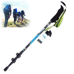 KODENOR Outdoor-Bergsteigen Tragbare Faltbare Karbonfaser-Geradehandgriff-Alpenstöcke Trekkingstöcke, Länge: 63-135CM, Länge: 63-135CM (Schwarz+Grün), Länge: 63-135CM (Schwarz Blau), Länge: 63-135CM (Schwarz Gelb)