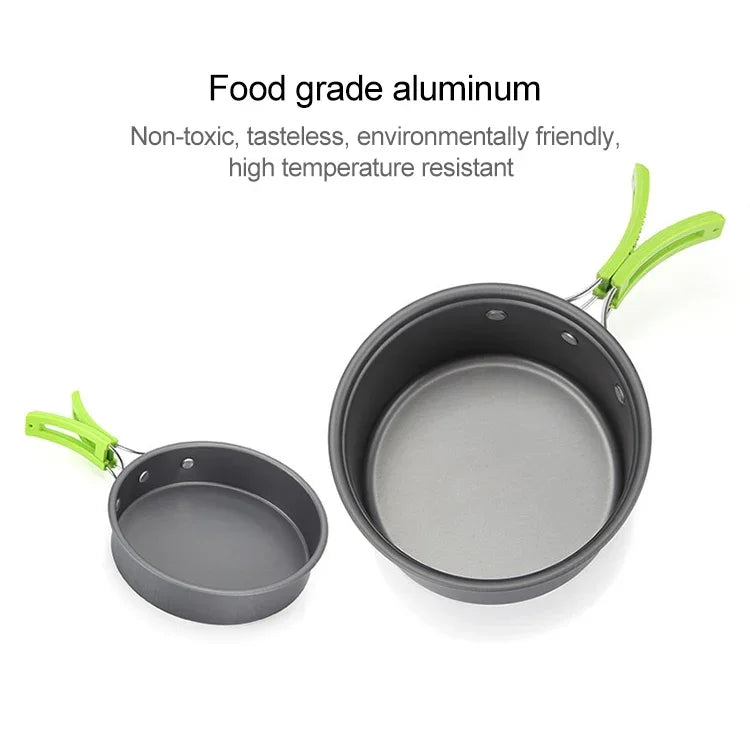 Aotu AT6385 Outdoor Camping-Geschirr-Topf-Kochset für 1-2 Personen, Aotu AT6385