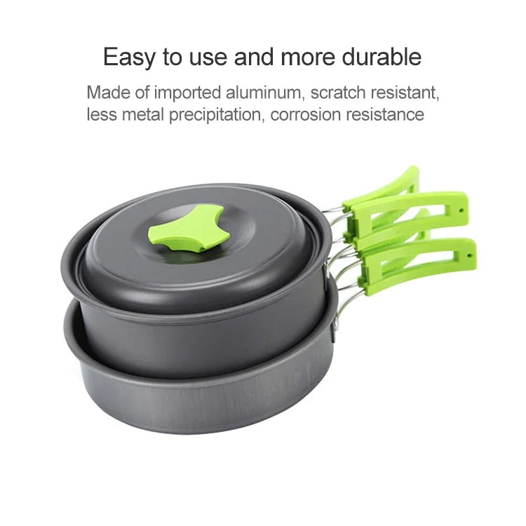 Aotu AT6385 Outdoor Camping-Geschirr-Topf-Kochset für 1-2 Personen, Aotu AT6385