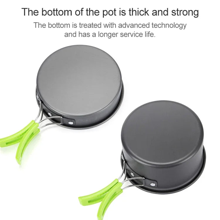 Aotu AT6385 Outdoor Camping-Geschirr-Topf-Kochset für 1-2 Personen, Aotu AT6385