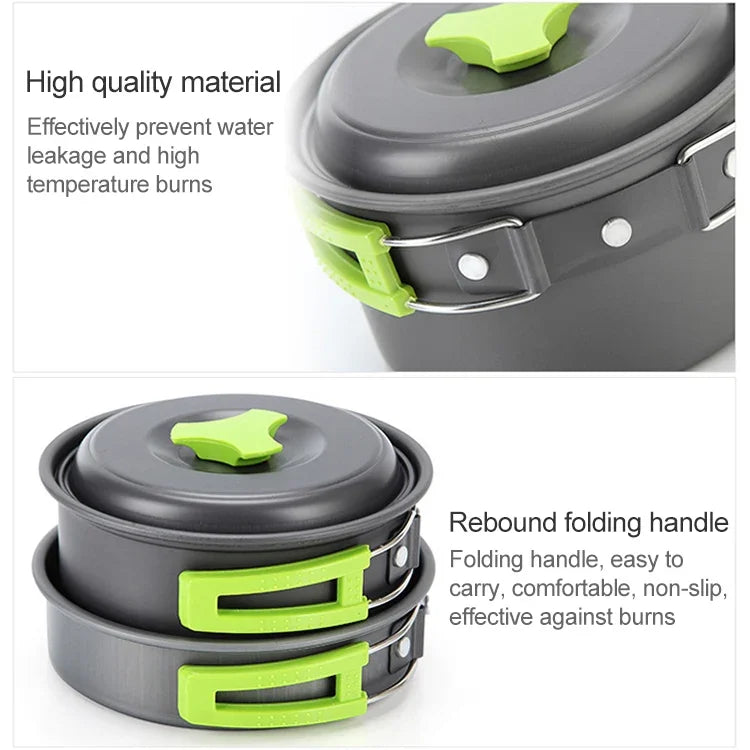 Aotu AT6385 Outdoor Camping-Geschirr-Topf-Kochset für 1-2 Personen, Aotu AT6385