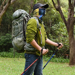 Aotu AT7551 135 cm Aluminiumlegierung Outdoor Camping Kork Wanderstöcke, Schwarz#135cm, Blau#135cm, Rot#135cm, Silber#135cm