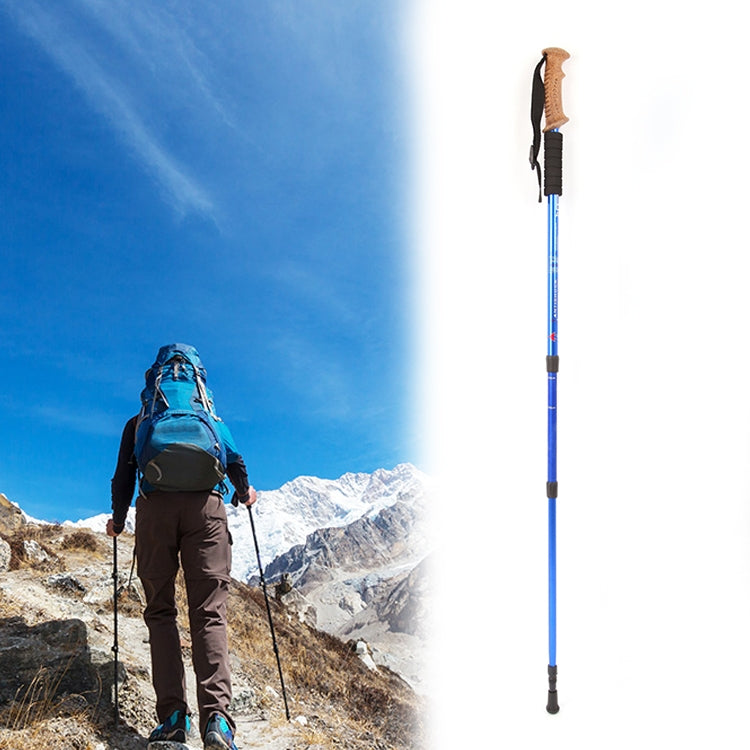 Aotu AT7551 135 cm Aluminiumlegierung Outdoor Camping Kork Wanderstöcke, Schwarz#135cm, Blau#135cm, Rot#135cm, Silber#135cm