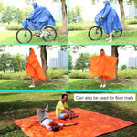 3-in-1 Aotu AT6927 Multifunktionaler Outdoor-Camping-Regenmantel Picknickdecke, Größe: 217x143cm, 217x143cm (Orange), 217x143cm (Blau)