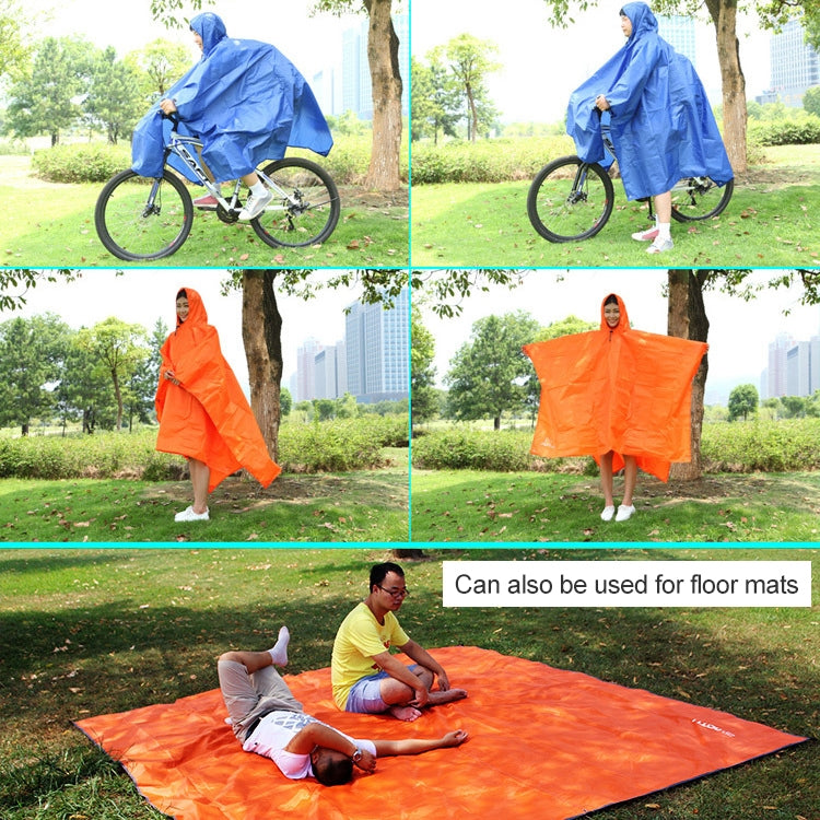 3-in-1 Aotu AT6927 Multifunktionaler Outdoor-Camping-Regenmantel Picknickdecke, Größe: 217x143cm, 217x143cm (Orange), 217x143cm (Blau)