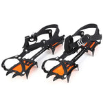 Aotu AT8701 Ein Paar 10 Zähne Anti-Rutsch-Eiskrallen Schnee-Steigeisen-Schuhüberzüge, 10 Zähne Orange, 10 Zähne Gelb