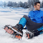 Aotu AT8701 Ein Paar 10 Zähne Anti-Rutsch-Eiskrallen Schnee-Steigeisen-Schuhüberzüge, 10 Zähne Orange, 10 Zähne Gelb