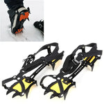 Aotu AT8701 Ein Paar 10 Zähne Anti-Rutsch-Eiskrallen Schnee-Steigeisen-Schuhüberzüge, 10 Zähne Orange, 10 Zähne Gelb