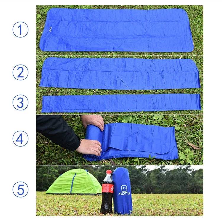 Aotu AT6241 Aufblasbares Outdoor-Campingkissen aus TPU, Größe: 190 x 57 x 5,5 cm (Blau)