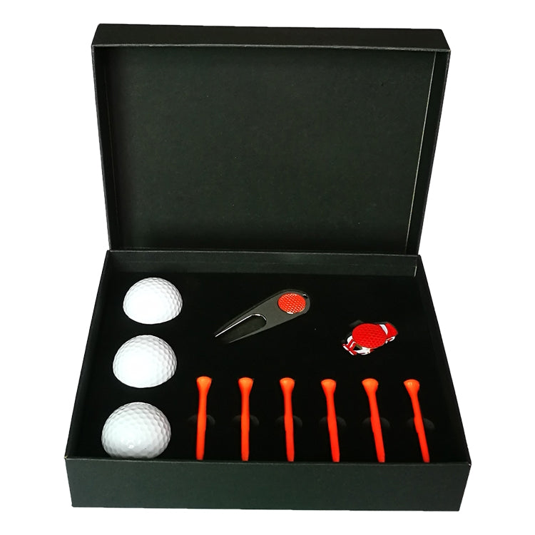 11 in 1 6 Golftees + Divot-Werkzeug + 3 Golfbälle Geschenkbox Set, 11 in 1 Blau, 11 in 1 Rot