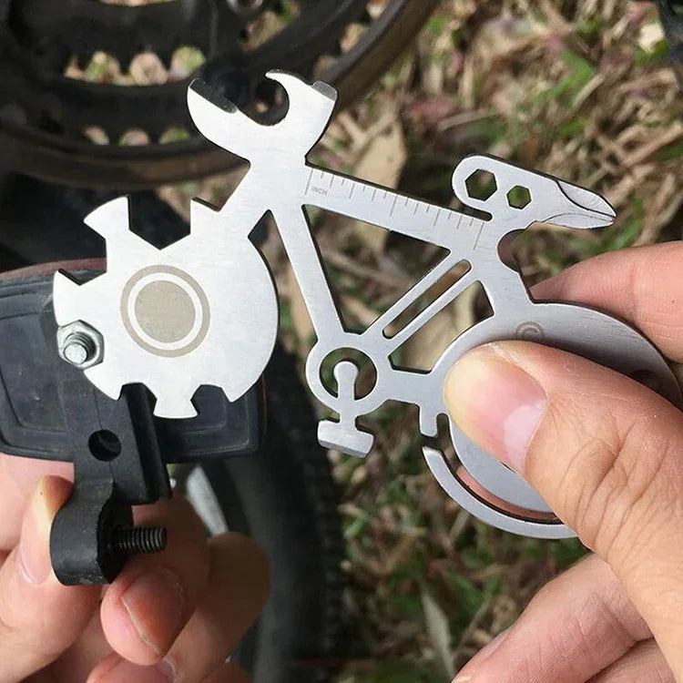 Fahrradform Tragbares Outdoor-Survival-Multifunktionswerkzeug Edelstahl-Kartenmesser, Kartenmesser