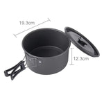 DS-500 Outdoor Camping Ultraleichtes 15-teiliges stapelbares Kochgeschirr-Set für 4-5 Personen, Größe: Large, DS-500 Größe: Large