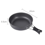 DS-500 Outdoor Camping Ultraleichtes 15-teiliges stapelbares Kochgeschirr-Set für 4-5 Personen, Größe: Large, DS-500 Größe: Large