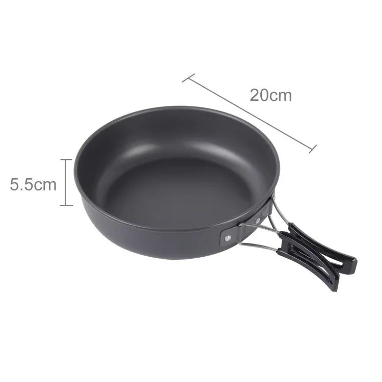 DS-500 Outdoor Camping Ultraleichtes 15-teiliges stapelbares Kochgeschirr-Set für 4-5 Personen, Größe: Large, DS-500 Größe: Large