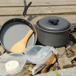DS-500 Outdoor Camping Ultraleichtes 15-teiliges stapelbares Kochgeschirr-Set für 4-5 Personen, Größe: Large, DS-500 Größe: Large