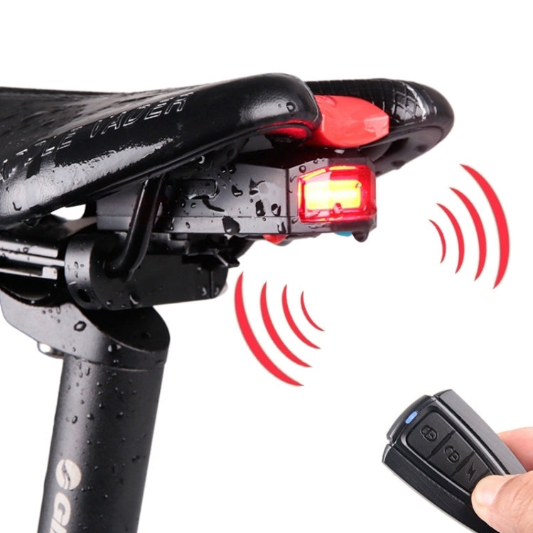 IP65 Wasserdichte USB wiederaufladbare Smart COB LED Alarm Fahrrad Rücklicht mit Fernbedienung, Steuerungsreichweite: 1-100m, IP65 wasserdichtes Rücklicht