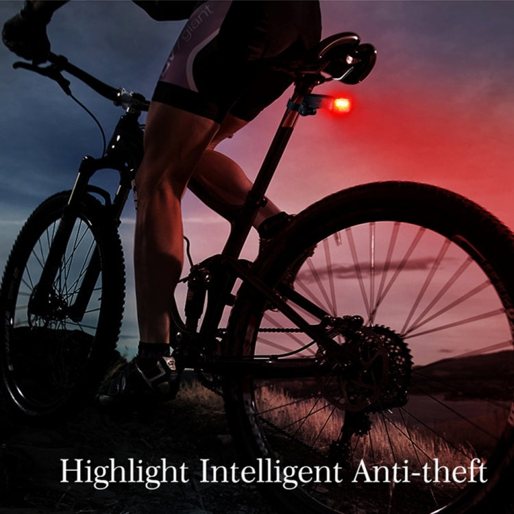IP65 Wasserdichte USB wiederaufladbare Smart COB LED Alarm Fahrrad Rücklicht mit Fernbedienung, Steuerungsreichweite: 1-100m, IP65 wasserdichtes Rücklicht