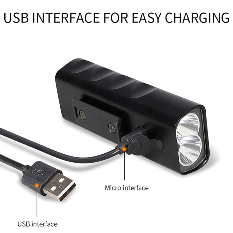 BX2 USB aufladbare Fahrradlampe Front-Lenker LED-Licht (3 Stunden, L2 Lampenperlen), 3 Stunden, L2 Lampenperlen