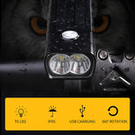 BX2 USB aufladbare Fahrradlampe Front-Lenker LED-Licht (3 Stunden, L2 Lampenperlen), 3 Stunden, L2 Lampenperlen