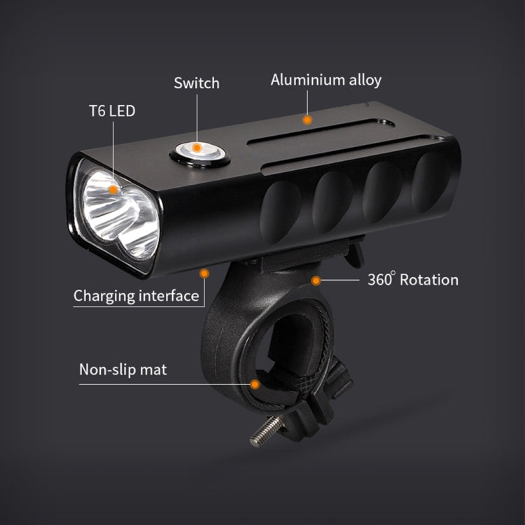 BX2 USB aufladbare Fahrradlampe Front-Lenker LED-Licht (3 Stunden, L2 Lampenperlen), 3 Stunden, L2 Lampenperlen