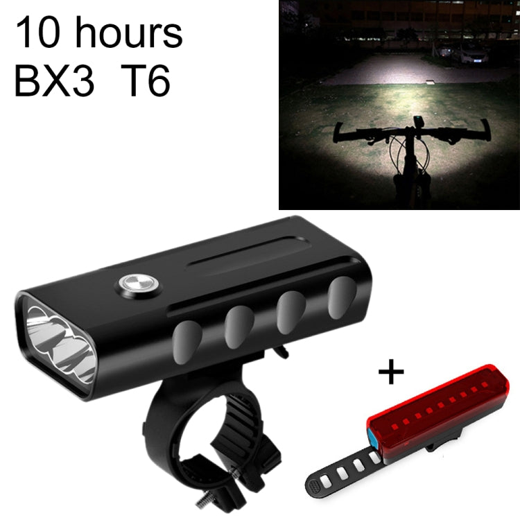 BX3 USB aufladbare Fahrradlampe Front-Lenker LED-Licht (10 Stunden, T6+A02 Lampe), 10 Stunden, T6+A02 Lampe
