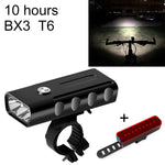 BX3 USB aufladbare Fahrradlampe Front-Lenker LED-Licht (10 Stunden, T6+A02 Lampe), 10 Stunden, T6+A02 Lampe