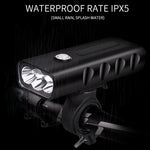 BX3 USB aufladbare Fahrradlampe Front-Lenker LED-Licht (10 Stunden, T6+A02 Lampe), 10 Stunden, T6+A02 Lampe