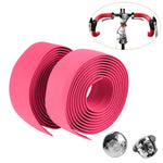 1 Paar Rennrad-Sport-Fahrrad Kork-Lenkerband Wickel + 2 Lenkerstopfen, 2m Rot, 2m Weiß, 2m Gelb, 2m Schwarz, 2m Pink, 2m Grün, 2m Blau
