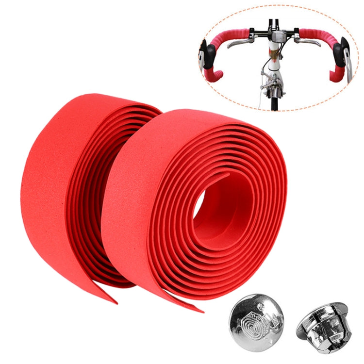 1 Paar Rennrad-Sport-Fahrrad Kork-Lenkerband Wickel + 2 Lenkerstopfen, 2m Rot, 2m Weiß, 2m Gelb, 2m Schwarz, 2m Pink, 2m Grün, 2m Blau