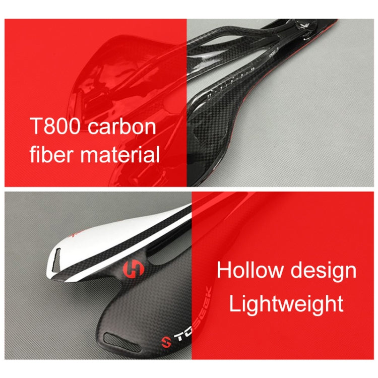 TOSEEK Rennrad Carbonfaser-Sitz Fahrrad hohler Sattel, 3K Struktur + Mattierung, Mattierung (Blau), Mattierung (Rot), Mattierung (Weiß), Mattierung (Gelb), Mattierung (Schwarz), Mattierung (Orange), Mattierung (Grün), Mattierung (Grau)
