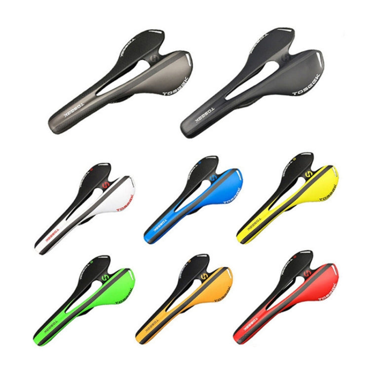 TOSEEK Rennrad Carbonfaser-Sitz Fahrrad hohler Sattel, 3K Struktur + Mattierung, Mattierung (Blau), Mattierung (Rot), Mattierung (Weiß), Mattierung (Gelb), Mattierung (Schwarz), Mattierung (Orange), Mattierung (Grün), Mattierung (Grau)
