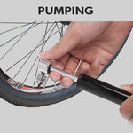Manuelle Mini tragbare Fahrrad-Aluminiumlegierungspumpe + Kunststoff kleberfreie Reifenflicken + Reifenheber, Aufbläser + Kunststoff kleberfreie Reifenflicken + Reifenheber Schwarz, Aufbläser + Kunststoff kleberfreie Reifenflicken + Reifenheber Rot