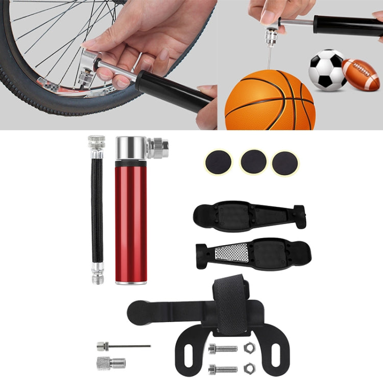 Manuelle Mini tragbare Fahrrad-Aluminiumlegierungspumpe + Kunststoff kleberfreie Reifenflicken + Reifenheber, Aufbläser + Kunststoff kleberfreie Reifenflicken + Reifenheber Schwarz, Aufbläser + Kunststoff kleberfreie Reifenflicken + Reifenheber Rot