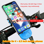 Multifunktion 4 in 1 Handyhalter Fahrradklingel Fahrradlampe Taschenlampe, 4 in 1 Handyhalter