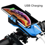 Multifunktion 4 in 1 Handyhalter Fahrradklingel Fahrradlampe Taschenlampe, 4 in 1 Handyhalter