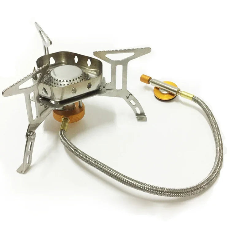 S187 Outdoor Tragbarer Mini-Edelstahl-Campingkocher Winddichter Gaskocher, S187