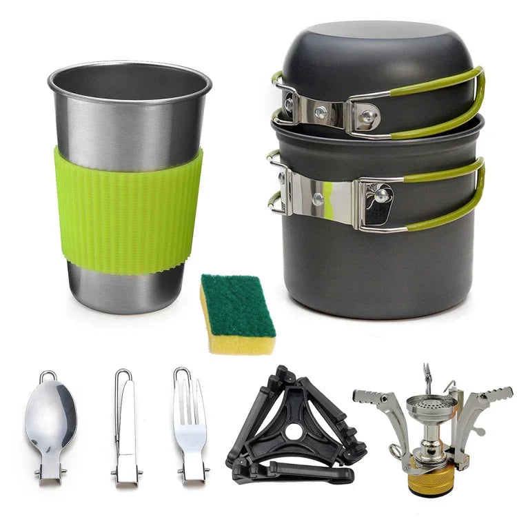 DS-101 Tragbares Outdoor-Camping-Kochset Picknick-Kessel-Kochgeschirr-Kombination