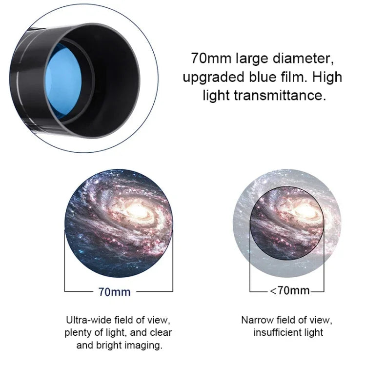 WR852 16x/66x70 High Definition High Times Astronomisches Teleskop mit Stativ, 66x70 Blau