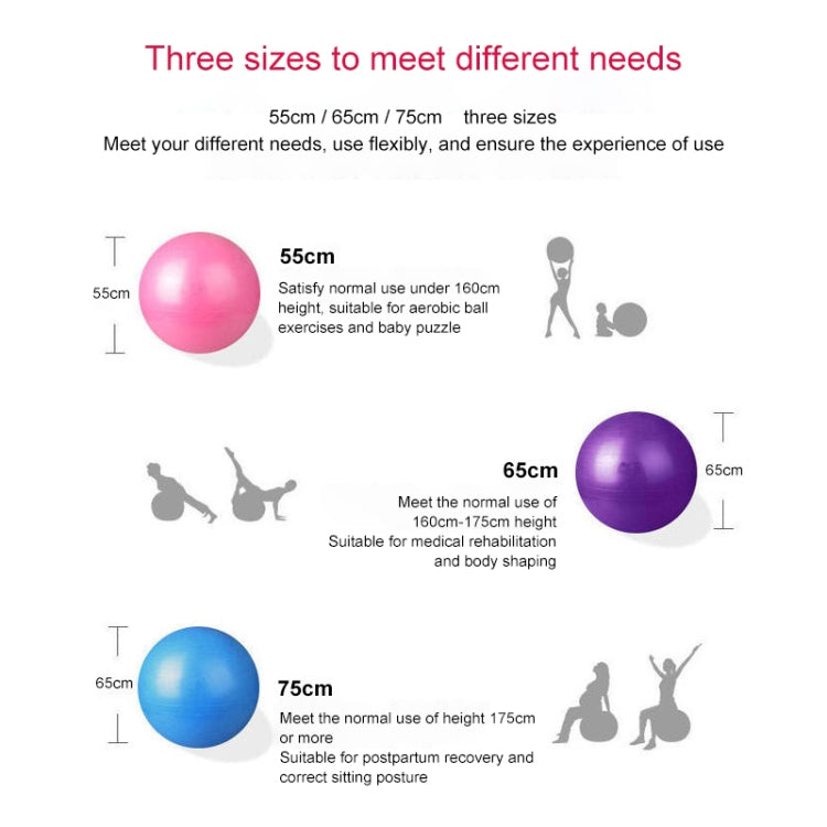 Verdickter explosionsgeschützter großer Yoga-Ball Sport Fitness Ball Umweltfreundlicher Schwangerschafts-Yoga-Ball, Durchmesser: 65cm, 65cm (Pink), 65cm (Blau), 65cm (Lila)
