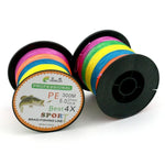 HENGJIA Bunte 5.0# 0,37 mm 50 lb 22,6 kg Zugkraft 300 m Extra starke 4-fach geflochtene PE-Angelschnur, Drachenschnur, 5.0# 0,37 mm 50 lb
