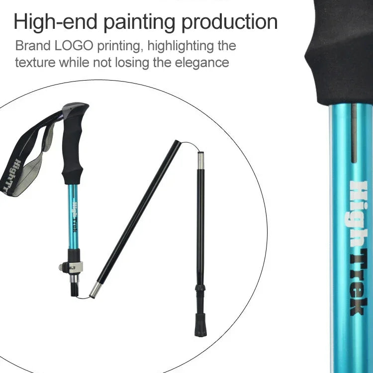 Outdoor Bergsteigen Tragbarer, faltbarer, ultraleichter Wanderstock aus Aluminiumlegierung, Länge: 35-125 cm, Länge: 35-125 cm (Gold), Länge: 35-125 cm (Blau), Länge: 35-125 cm (Rot)