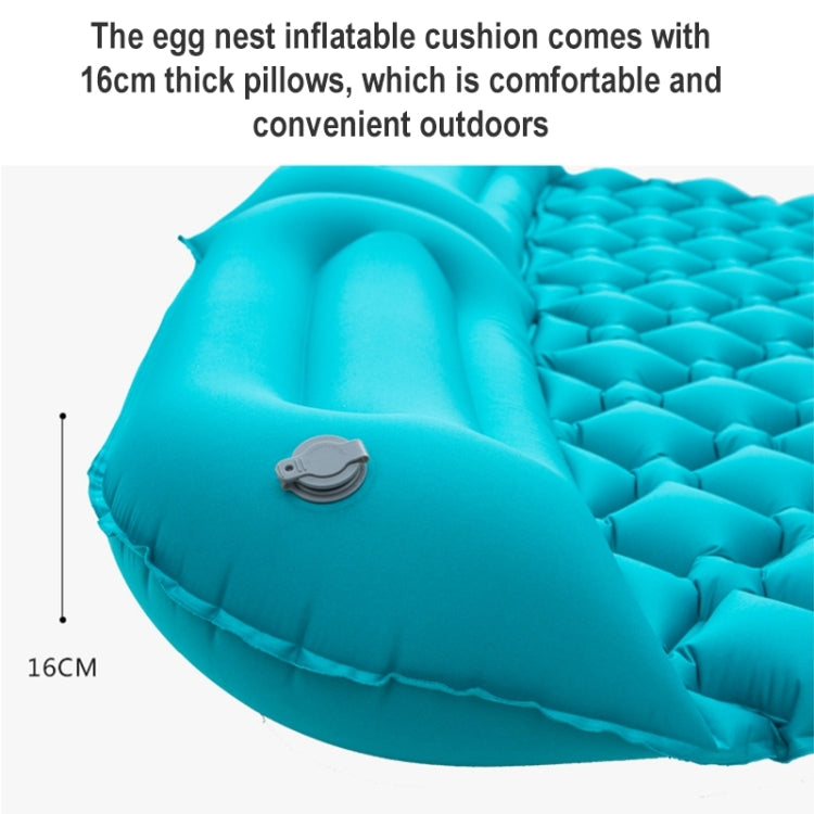 Outdoor Camping Fußtritt-Automatik-Aufblasbares Kissen Tragbares TPU-aufblasbares Doppelbett, Größe: 195 x 119 x 16 cm, Fußtritt-Pfauenblau, Fußtritt-Dunkelblau, Fußtritt-Orange, Fußtritt-Smaragd